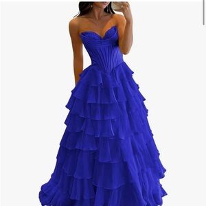 TORYEMY Royal Blue Strapless Dress